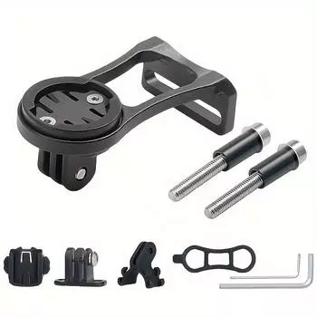 Кронштейн для велосипедного одометра из алюминиевого сплава, удлинитель для фонарей, камеры, смартфона, фонарика, в комплекте универсальный адаптер чёрный