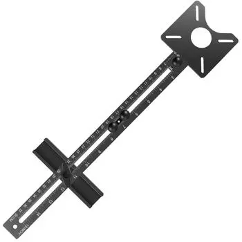 Кронштейн фрезерного паза из алюминиевого сплава, регулируемый круговой кондуктор для деревообрабатывающего фрезера для обрезного станка 1pc чёрный