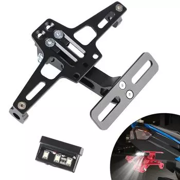 Кронштейн номерного знака мотоцикла, алюминиевые комплекты для снятия крыльев, держатель светодиодной лампы с ЧПУ для заднего указателя поворота, универсальные аксессуары для мотоциклов Black