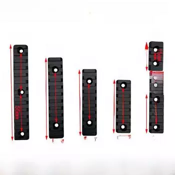 Кронштейн рельсовый MLOK с несколькими слотами: 20 мм Металл, Дерево, Кожаные гарды 3 slot чёрный