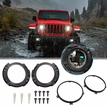 Кронштейны для крепления фар для Jeep Wrangler JK 2007-2017 7-дюймовые круглые кронштейны для крепления фар, комплект для удержания CHINA