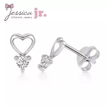 Крошечные серьги-гвоздики с открытым сердцем и акцентами из циркона из стерлингового серебра 925 пробы, гипоаллергенные детские ювелирные изделия, подарки для детей, девочек и женщин