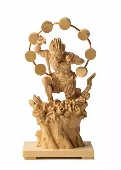 Крошечный Будда Raijin Резьба Статуя Будды Статуя Будды World Raijin (Деревянный самшит)_Древесина (ГСБ