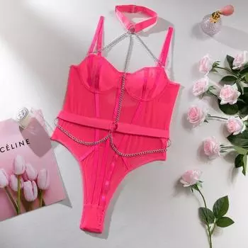 Кросс Металлическая Цепь Le Yin Комбинезон без рукавов Rose Red S