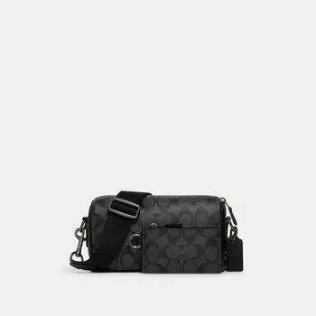 Кроссбоди Coach Axel из канвы Signature цвета бронзы и угля