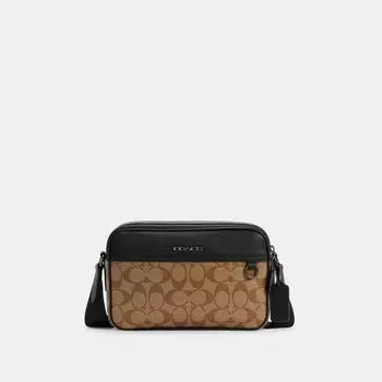 Кроссбоди Coach Graham Canvas цвета бронзы и хаки
