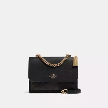 Кроссбоди Coach Klare из канвы Signature золотисто-коричневый черный