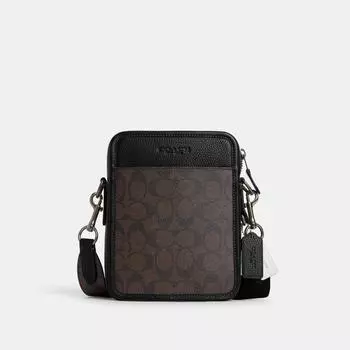 Кроссбоди Coach Sullivan из канвы Signature цвета бронзы, красного дерева и черного дерева