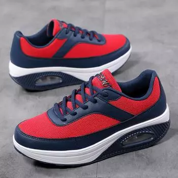 Кроссовки 2025 года, осень, новая женская обувь на воздушной подушке, толстая подошва, усиливающая сетку, дышащая, для путешествий, отдыха, спорта, женская обувь 35