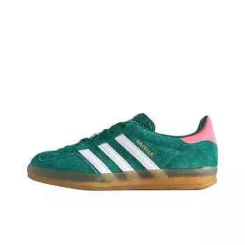 кроссовки adidas originals Gazelle Indoor leather-trimmed suede Collegiate Green Lucid Pink IG5929