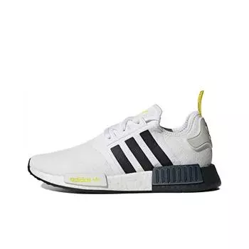 кроссовки adidas originals NMD R1 STLT Primeknit White Black Bright Yellow FV2549