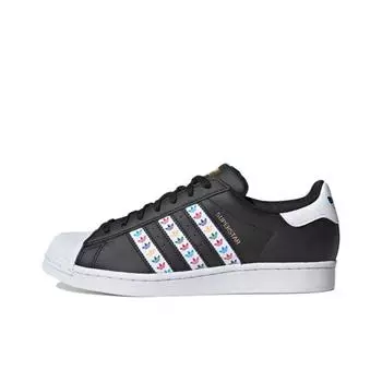 кроссовки adidas originals Superstar Black Multi-Color Trefoil Stripes FZ0058
