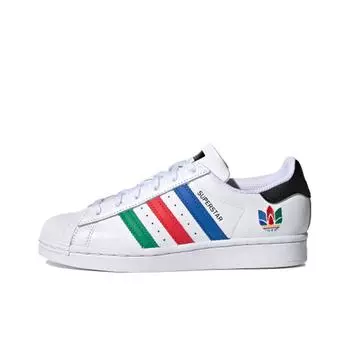 кроссовки adidas originals Superstar J White/Black/Green Children s Cricket Shoes Kids FW5236
