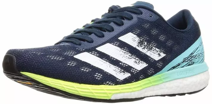Кроссовки Adizero Boston 9 Crew Aqua cm [Adidas] женские темно-синие/кристально-белые/прозрачные (H68743) 22,5