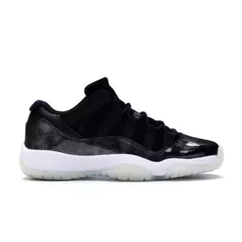Кроссовки Air Jordan 11 Retro Low GS Barons Kids Черный Металлик-Серебристый-Белый 528896-010