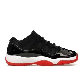 Кроссовки Air Jordan 11 Retro Low GS Bred 2025 для детей, цвет черный, белый, Varsity-красный FV5121-006 36