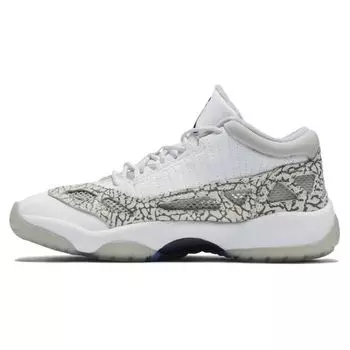 Кроссовки Air Jordan 11 Retro Low IE BG Cobalt 2015 Kids белые кобальтово-дзенско-серые-цементно-серые 768873-102