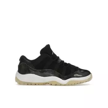 Кроссовки Air Jordan 11 Retro Low PS Barons Kids Черный Металлик-Серебристый-Белый 505835-010