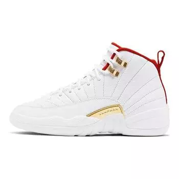 Кроссовки Air Jordan 12 Retro GS FIBA Kids Белый Университет-Красный Металлик-Золото 153265-107
