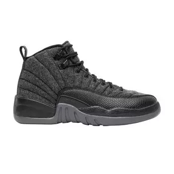 Кроссовки Air Jordan 12 Retro GS Wool Kids Серый Черный Темно-Серый 852626-003