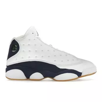 Кроссовки Air Jordan 13 Retro Midnight Navy Unisex, синие, белые, резиново-светло-коричневые 414571-140 44.5