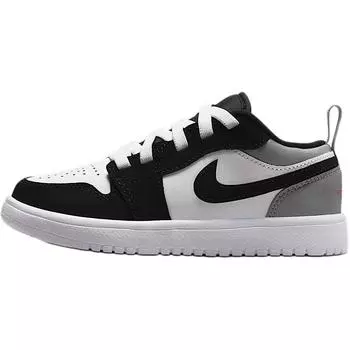 Кроссовки Air Jordan 1 Low ALT SE PS белые черные матово-серебристые детские огненно-красные IB3885-106 29.5