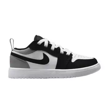 Кроссовки Air Jordan 1 Low ALT SE PS белые черные матово-серебристые детские огненно-красные IB3885-106 28