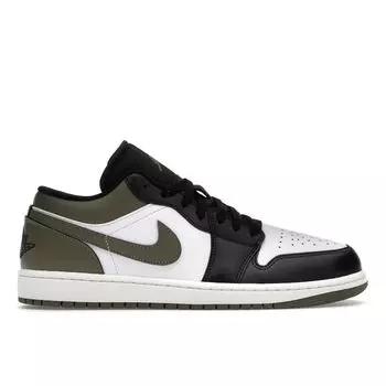 Кроссовки Air Jordan 1 Low Black Toe Medium Olive Unisex Green White 553558-092 44
