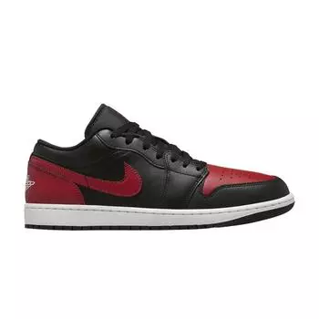 Кроссовки Air Jordan 1 Low Bred мужские черные Varsity-красные белые 553558-067 41