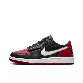 кроссовки Air Jordan 1 Low FlyEase Vintage basketball shoes Black/Red GS DN4639-066