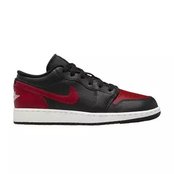 Кроссовки Air Jordan 1 Low GS Bred Kids черные Varsity-красные Summit-белые 553560-067 36
