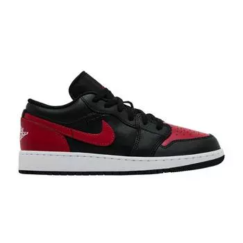 Кроссовки Air Jordan 1 Low GS Bred Kids черные Varsity-красные Summit-белые 553560-067 36.5