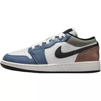 Кроссовки Air Jordan 1 Low GS Diffused Blue Kids, цвет белый нефрит-горизонт норка-коричневый HV5973-101 38