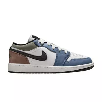 Кроссовки Air Jordan 1 Low GS Diffused Blue Kids, цвет белый нефрит-горизонт норка-коричневый HV5973-101 36.5