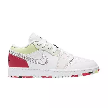 Кроссовки Air Jordan 1 Low GS Ember Glow White Ember-Glow-Barely-Volt-Black 554723-176