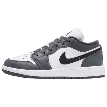 Кроссовки Air Jordan 1 Low GS Iron Grey Kids белые черные 553560-152 35.5