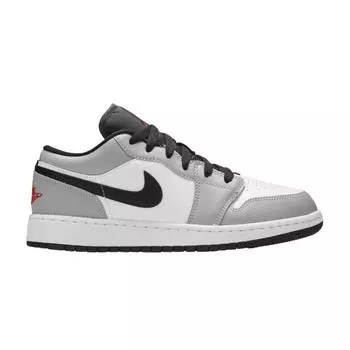 Детские кроссовки Air Jordan 1 Low GS Light Smoke Grey Gym-Red White 553560-030