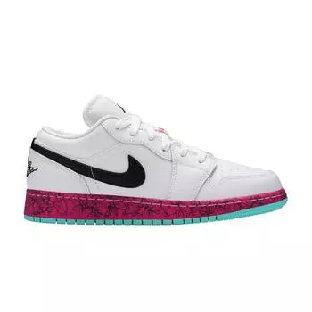 Кроссовки Air Jordan 1 Low GS Multi-Color White Black Laser-Crimson CV9548-100