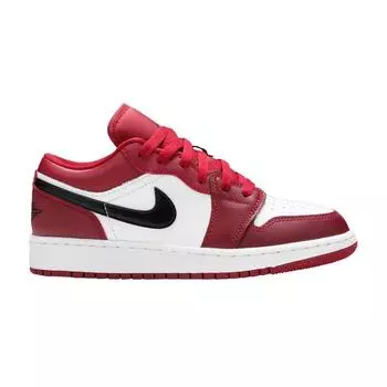 Детские кроссовки Air Jordan 1 Low GS Noble Red Белый Черный 553560-604