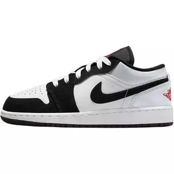 Кроссовки Air Jordan 1 Low GS Panda Toe Kids белые огненно-красные черные HF3188-106 36