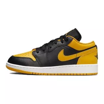 Кроссовки Air Jordan 1 Low GS Yellow Ochre Kids Black White 553560-072 36