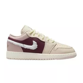 Кроссовки Air Jordan 1 Low SE GS Fur Swoosh Kids Pink Legend-Light-Brown Pink-Oxford FZ3928-200 38