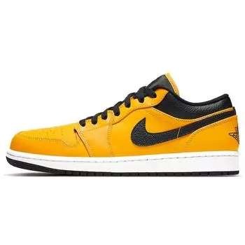 Кроссовки Air Jordan 1 Low University Gold Black мужские белые 553558-700 44