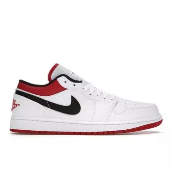 Кроссовки Air Jordan 1 Low White University Red Мужские черные 553558-118