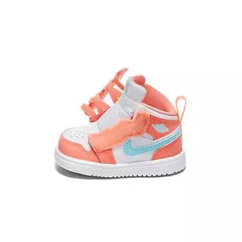 Кроссовки Air Jordan 1 Mid ALT TD Crimson Pulse Baby оранжевые светло-голубые AT4613-814 US 6C