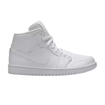 Кроссовки Air Jordan 1 Mid Белые мужские 554724-126