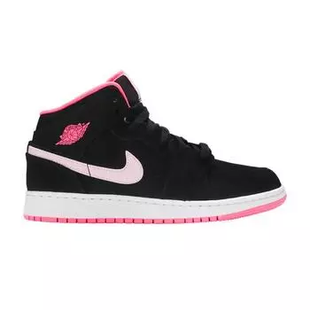 Кроссовки Air Jordan 1 Mid GS Black Digital Pink Pink-Foam White 555112-066