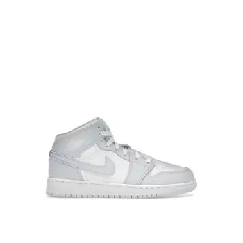 Кроссовки Air Jordan 1 Mid GS Cobalt Bliss Kids, синие, белые, нейтрально-серые FD8780-400 36.5