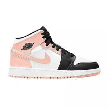 Детские кроссовки Air Jordan 1 Mid GS Crimson Tint Оранжевый Белый Черный 554725-133 36