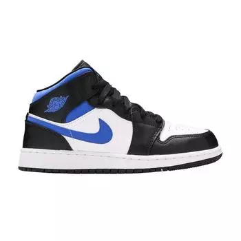 Детские кроссовки Air Jordan 1 Mid GS Racer Blue White Black 554725-140 35.5